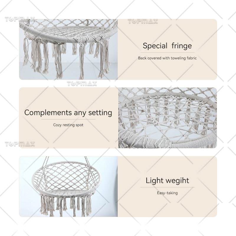 Light Wegiht Modern Hammock New Weaving Garden Hammock Swing Rope 68429C-PLC2
