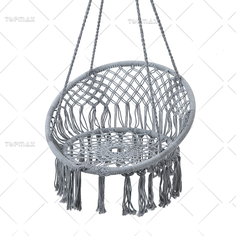 Single Hammock Handmade Weaving Garden Hammock Chair with Fringe 68429F