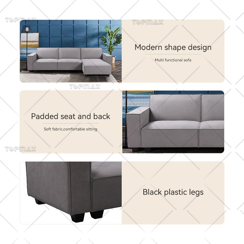 Modern Sofa Bed Couch Sleeper Sofa Multi Functional Plastic Legs 72397-C