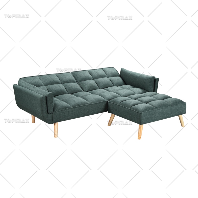 L Shaped Sleeper Sofa Sleeper Couch Bed Padded Seat Rubber Wooden Legs 72405