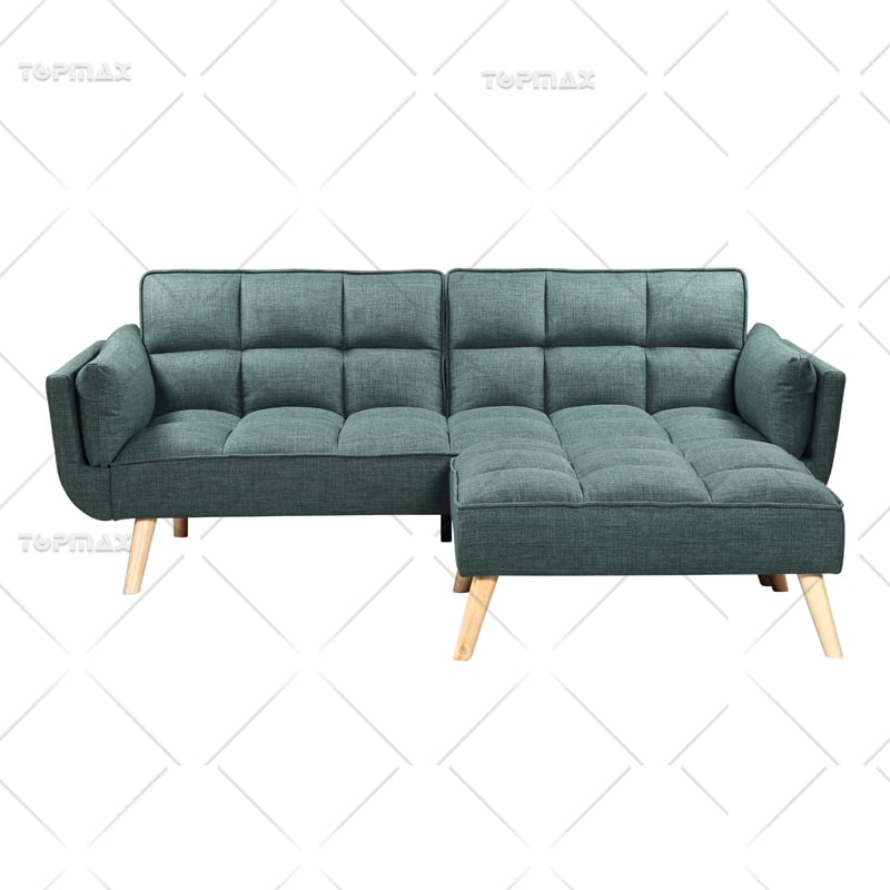 L Shaped Sleeper Sofa Sleeper Couch Bed Padded Seat Rubber Wooden Legs 72405