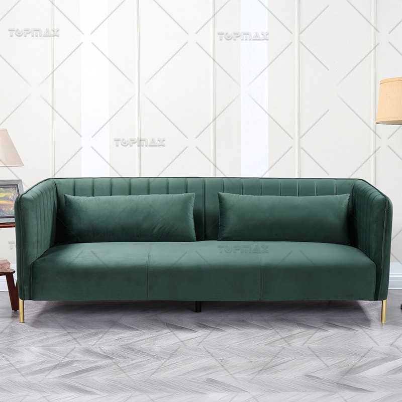 Living Room Sofa Fabric Modern 3 Seater Sofa with Two Pillows 72425-3