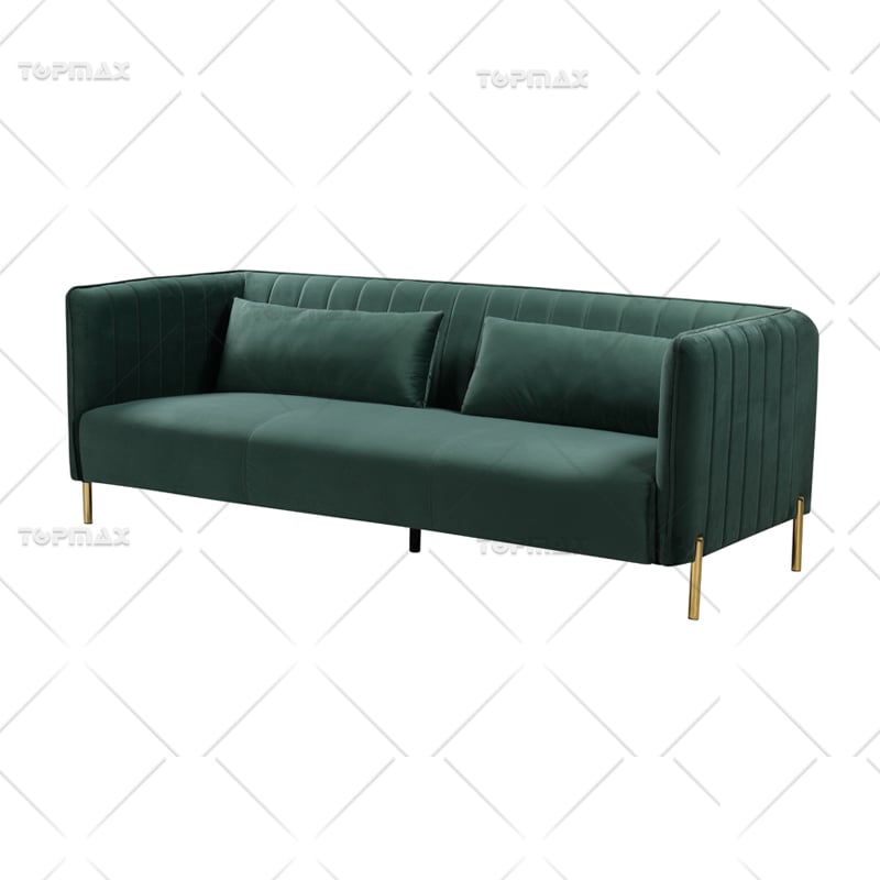 Living Room Sofa Fabric Modern 3 Seater Sofa with Two Pillows 72425-3
