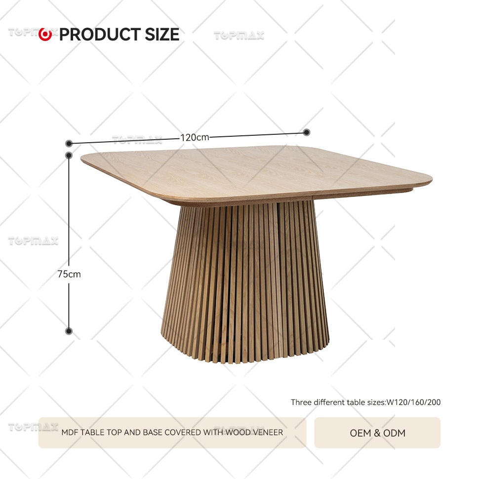 Expanding Table MDF Modern Extendable Dining Table with KD Base 80450