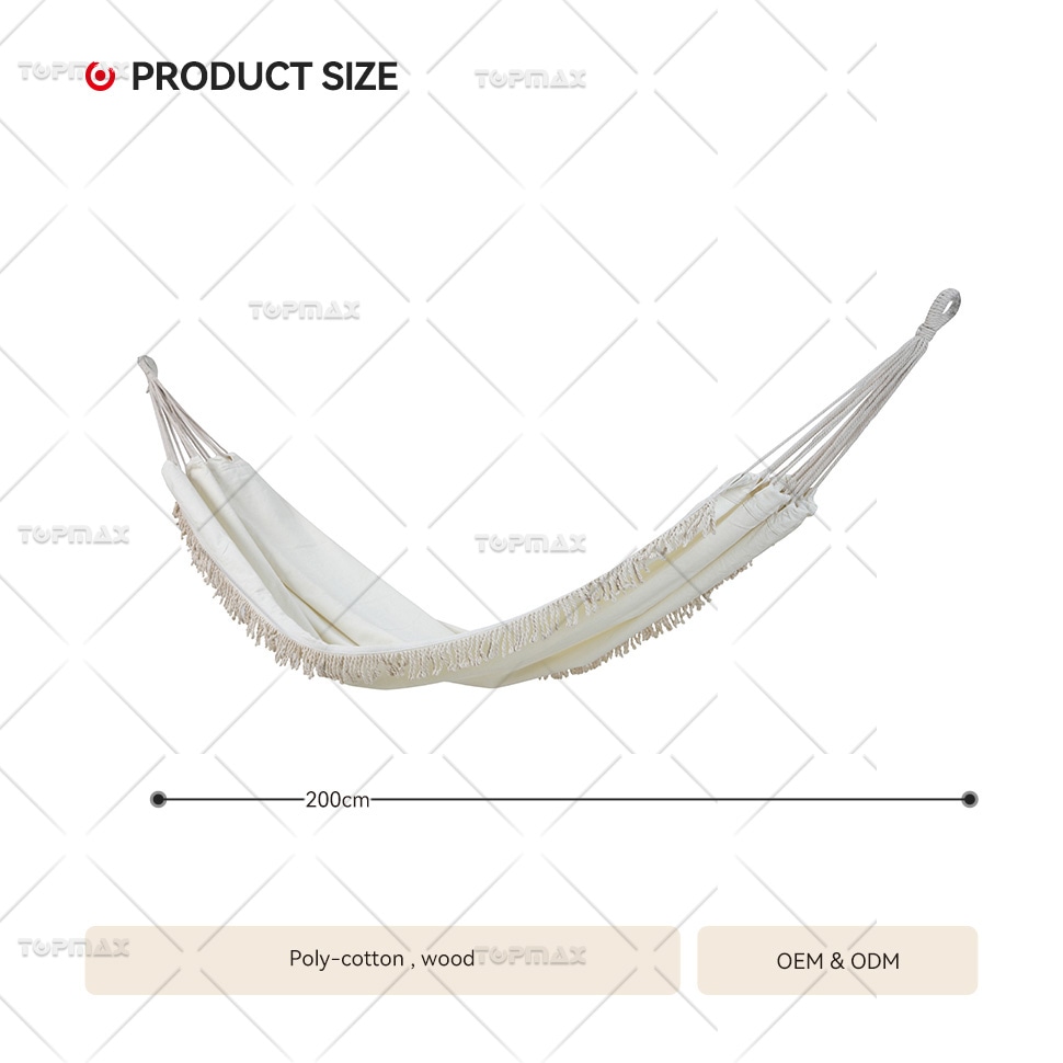 White Hammock Cloth Hammock with Easy Portable Leather Handle Packing 68660-F