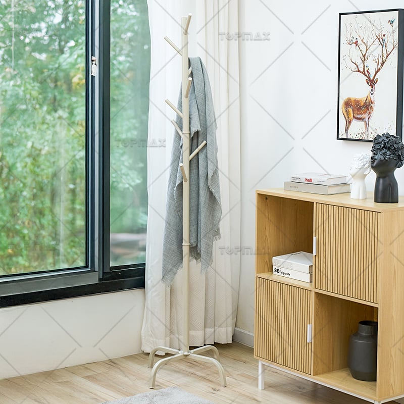 Lower Price Metal Coat Rack Stand 8 Hooks Stylish Design 22039