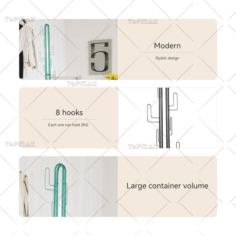 Metal Coat Rack Coat Hook Rack with 8 Hooks 22794B