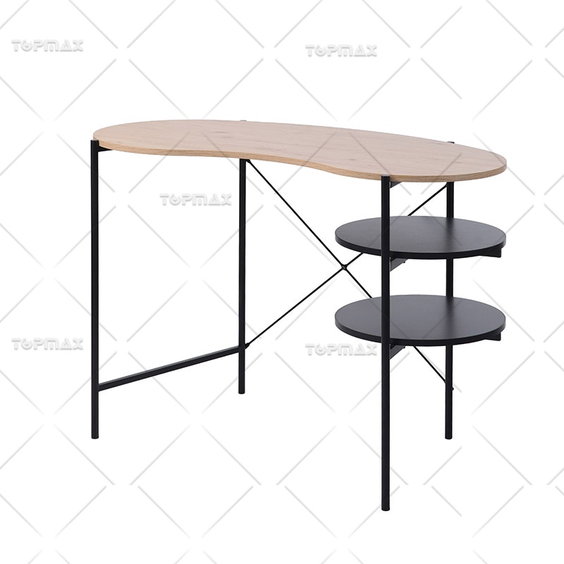 Contemporary Computer Desk  Compact Computer Table Two-Tier Shelves 27793