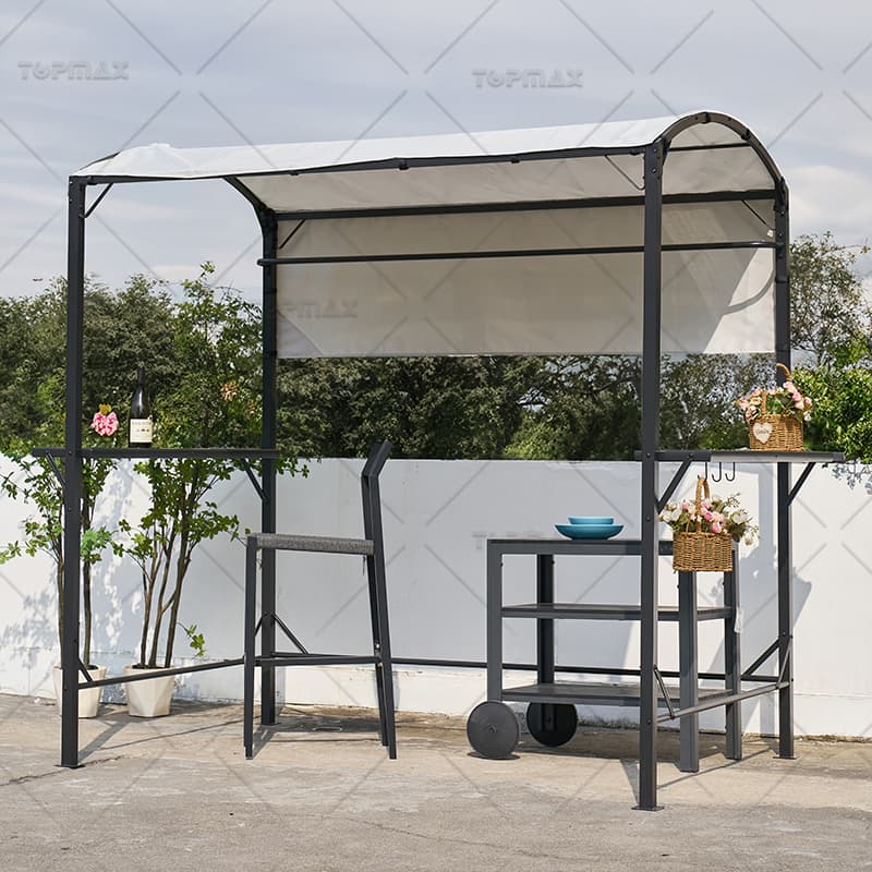 Modern Pergola Powder Coated Steel Metal Patio Gazebo Cover 180G Polyester 60573B