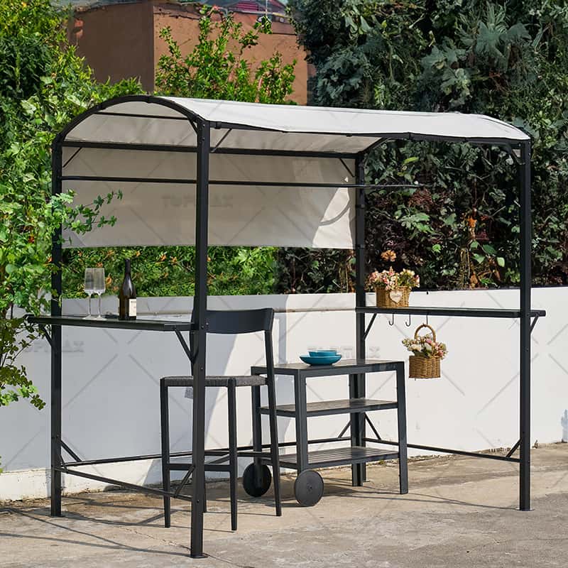 Modern Pergola Powder Coated Steel Metal Patio Gazebo Cover 180G Polyester 60573B